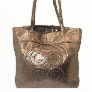 COACH JULIA OP ART Leather TOTE HANDBAG #14967